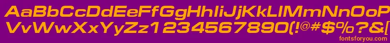 Saiba mais sobre a fonte EuropeextBoldItalic Fonte EuropeextBoldItalic – fontes laranjas em um fundo violeta