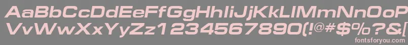 EuropeextBoldItalic-Schriftart – Rosa Schriften auf grauem Hintergrund