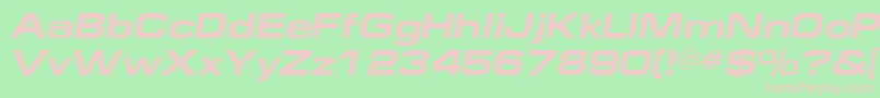 Fonte EuropeextBoldItalic – fontes rosa em um fundo verde