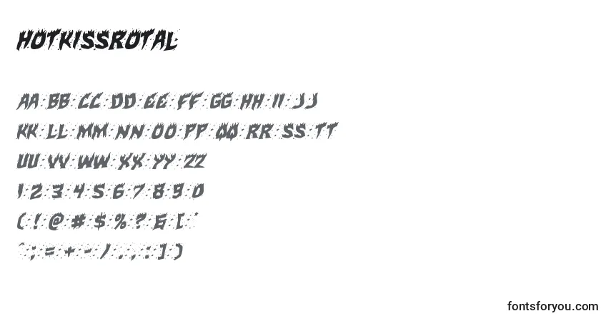 Шрифт Hotkissrotal – алфавит, цифры, специальные символы