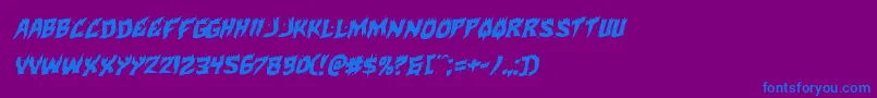Czcionka Hotkissrotal – niebieskie czcionki na fioletowym tle