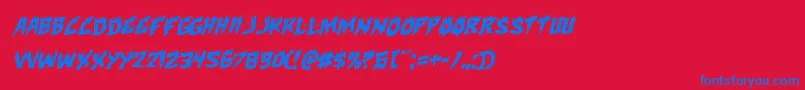 Police Hotkissrotal – polices bleues sur fond rouge
