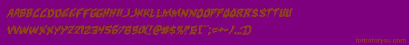 Police Hotkissrotal – polices brunes sur fond violet