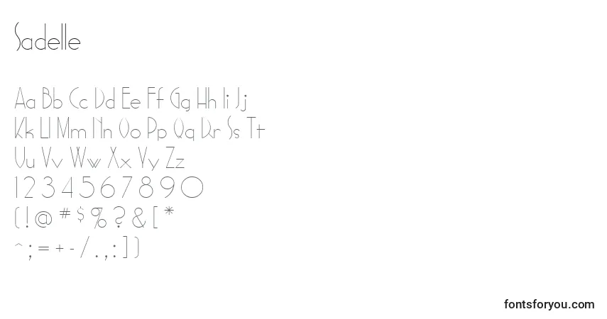 Schriftart Sadelle – Alphabet, Zahlen, spezielle Symbole