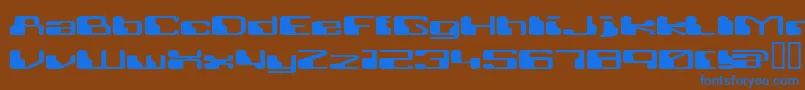 Retrrg Font – Blue Fonts on Brown Background