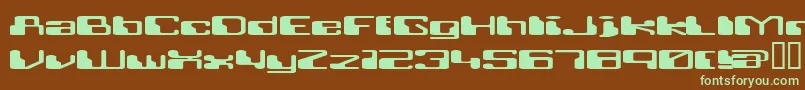 Retrrg-fontti – vihreät fontit ruskealla taustalla