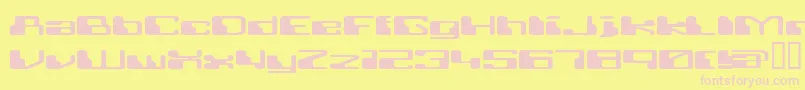 フォントRetrrg – ピンクのフォント、黄色の背景