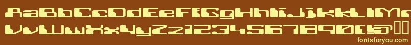 Retrrg-fontti – keltaiset fontit ruskealla taustalla