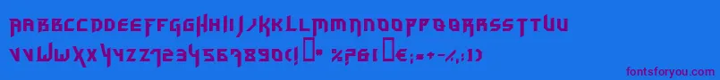 Hammerhead Font – Purple Fonts on Blue Background