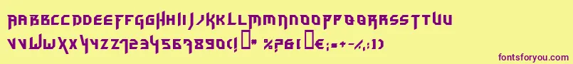 Hammerhead Font – Purple Fonts on Yellow Background