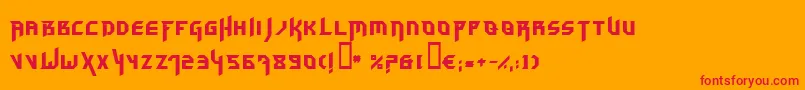 Fonte Hammerhead – fontes vermelhas em um fundo laranja