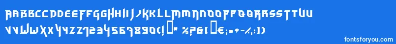 フォントHammerhead – 青い背景に白い文字