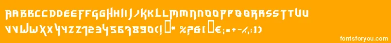 フォントHammerhead – オレンジの背景に白い文字