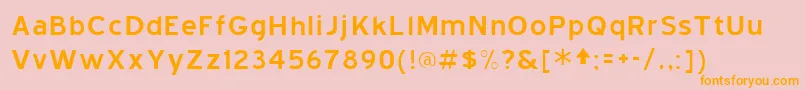 フォントBlueHighway – オレンジの文字がピンクの背景にあります。