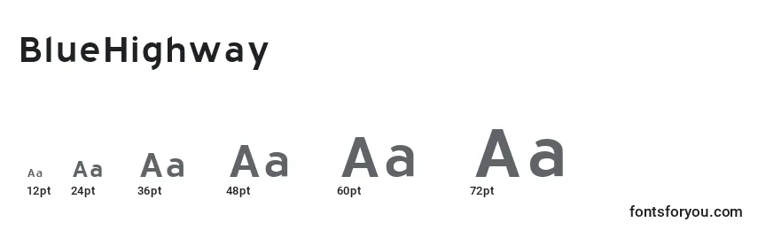 BlueHighway Font Sizes