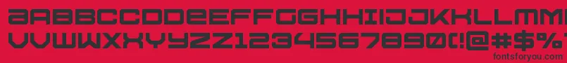 フォントUssdallas – 赤い背景に黒い文字