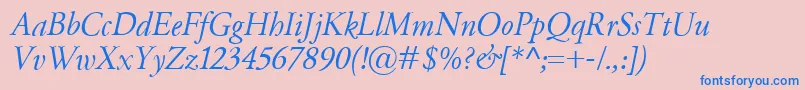 Подробнее о шрифте GaramondClassicoItalic Шрифт GaramondClassicoItalic – синие шрифты на розовом фоне