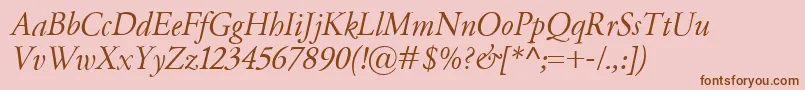 GaramondClassicoItalic Font – Brown Fonts on Pink Background