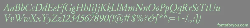 GaramondClassicoItalic Font – Green Fonts on Gray Background