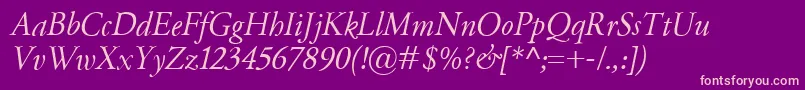 GaramondClassicoItalic Font – Pink Fonts on Purple Background