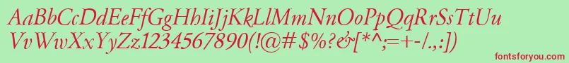 Подробнее о шрифте GaramondClassicoItalic Шрифт GaramondClassicoItalic – красные шрифты на зелёном фоне