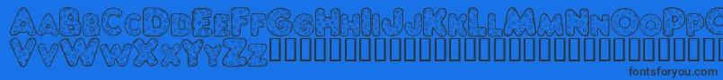 Varicell Font – Black Fonts on Blue Background
