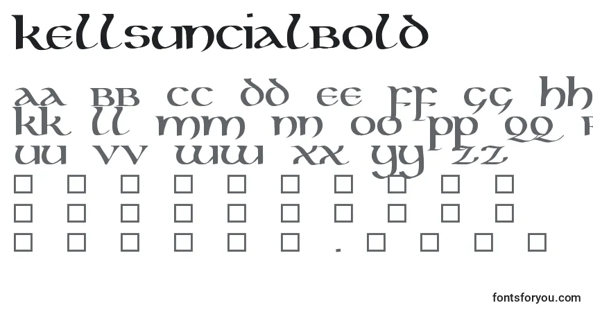 Czcionka KellsUncialBold – alfabet, cyfry, specjalne znaki