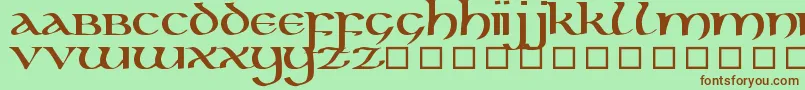 KellsUncialBold-fontti – ruskeat fontit vihreällä taustalla