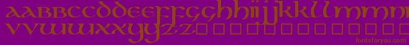 KellsUncialBold-fontti – ruskeat fontit violetilla taustalla