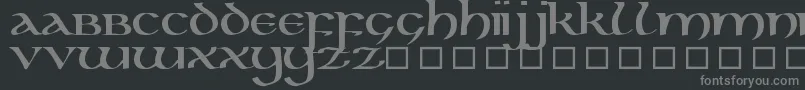 フォントKellsUncialBold – 黒い背景に灰色の文字