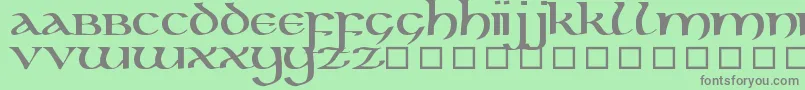 フォントKellsUncialBold – 緑の背景に灰色の文字