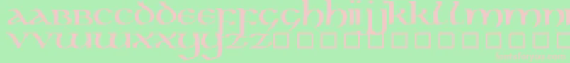 KellsUncialBold-Schriftart – Rosa Schriften auf grünem Hintergrund
