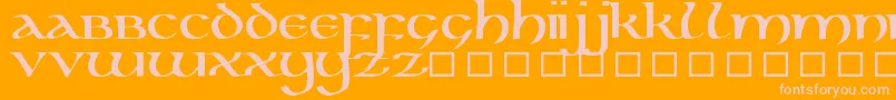 KellsUncialBold Font – Pink Fonts on Orange Background