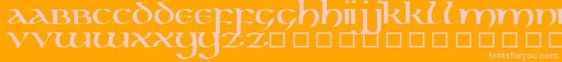 フォントKellsUncialBold – オレンジの背景にピンクのフォント