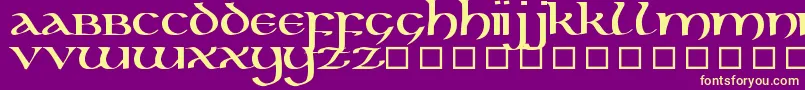 KellsUncialBold Font – Yellow Fonts on Purple Background