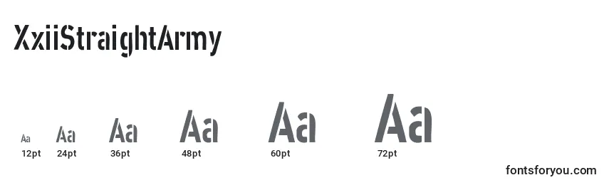 XxiiStraightArmy Font Sizes