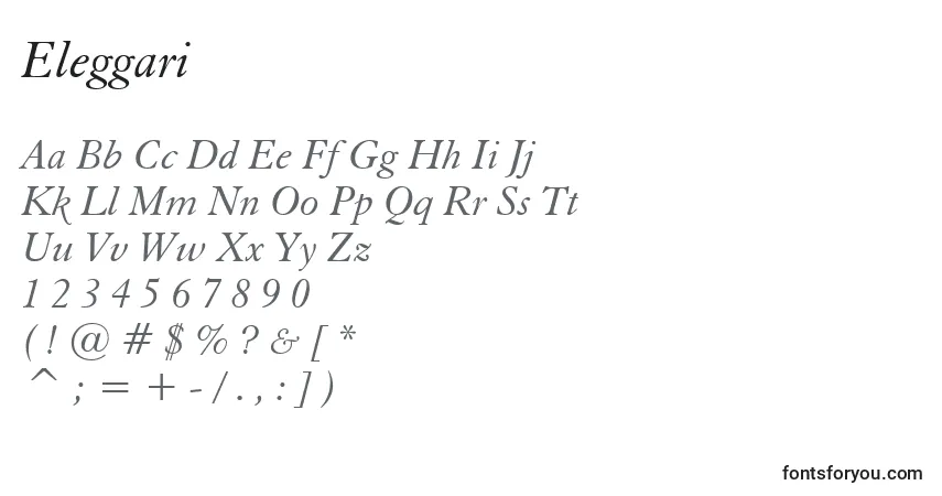 Eleggariフォント–アルファベット、数字、特殊文字