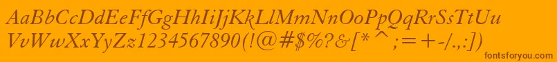 Eleggari-Schriftart – Braune Schriften auf orangefarbenem Hintergrund