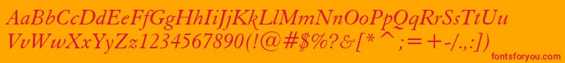 Eleggari-Schriftart – Rote Schriften auf orangefarbenem Hintergrund