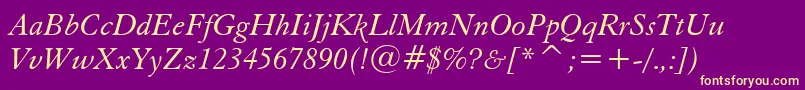 Eleggari-Schriftart – Gelbe Schriften auf violettem Hintergrund
