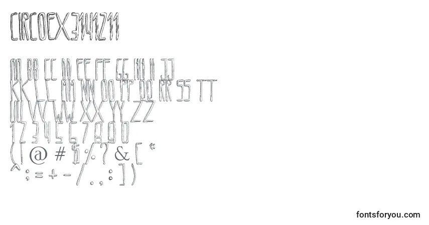 Circoex3141211フォント–アルファベット、数字、特殊文字
