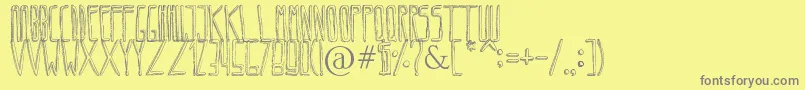 Circoex3141211-fontti – harmaat kirjasimet keltaisella taustalla