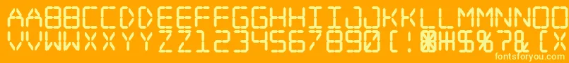 Digitaldreamfat Font – Yellow Fonts on Orange Background
