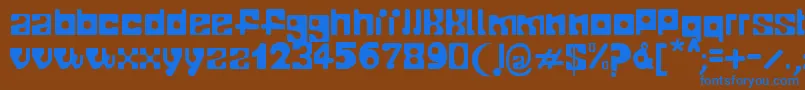 フォントTelopone – 茶色の背景に青い文字