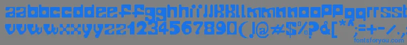 フォントTelopone – 灰色の背景に青い文字