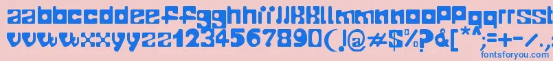 フォントTelopone – ピンクの背景に青い文字