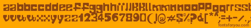 Telopone Font – Brown Fonts on Orange Background