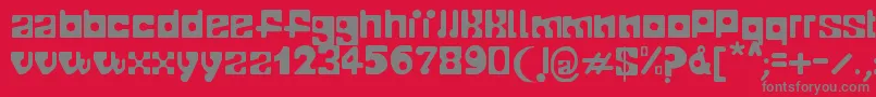 Telopone-Schriftart – Graue Schriften auf rotem Hintergrund