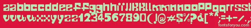 フォントTelopone – 赤い背景に緑の文字