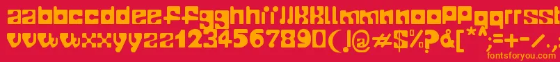 Telopone Font – Orange Fonts on Red Background